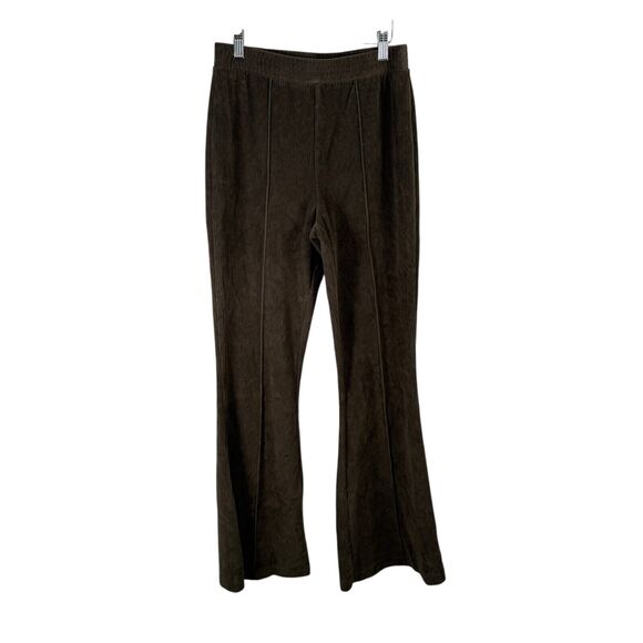 Aerie Grove On Ribbed Flare Pants Green Pull On Boho Festival Womens Size Small - Picture 1 of 6